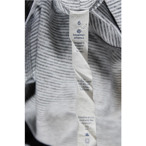 Lululemon Mock Neck Pleat Back Long Sleeve Tee White Grey 6 NWOT - Picture 12 of 14
